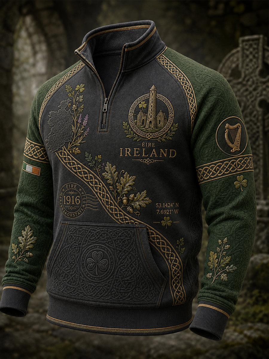 Men's Irish Patriotic Commemoration  Waffle Long Sleeve T-Shirt