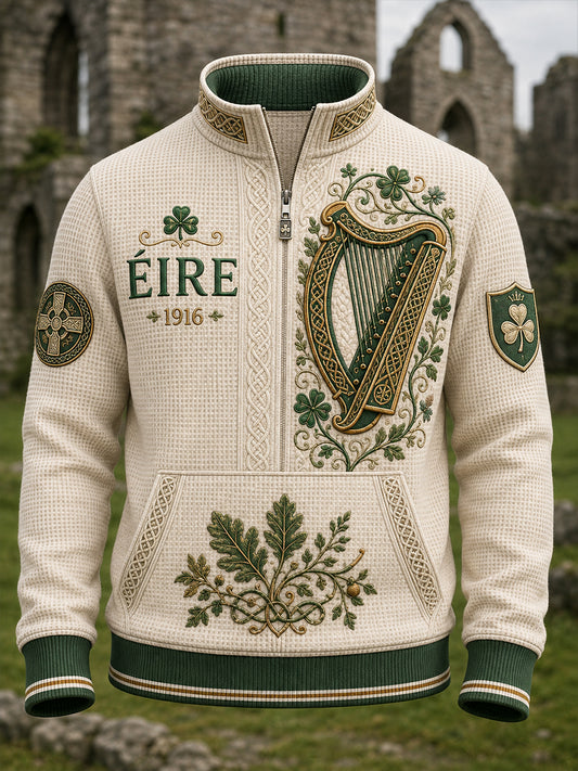 Men's Irish Patriotic Commemoration Waffle Long Sleeve T-Shirt