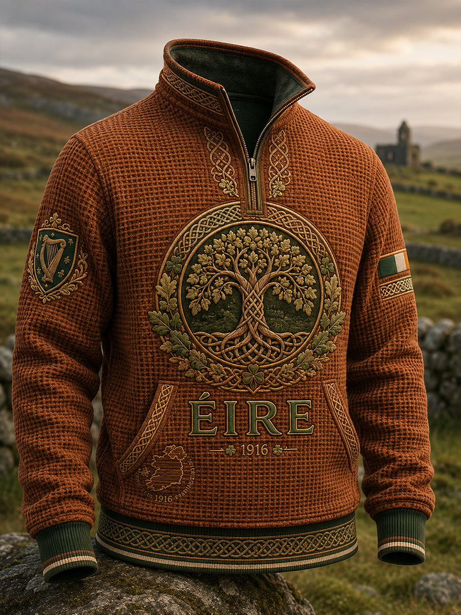 Men's Irish Patriotic CommemorationWaffle Long Sleeve T-Shirt