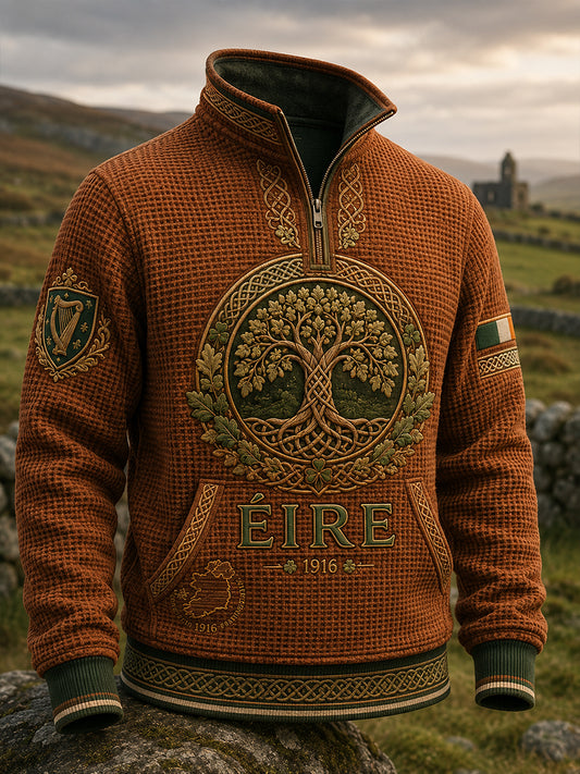 Men's Irish Patriotic CommemorationWaffle Long Sleeve T-Shirt
