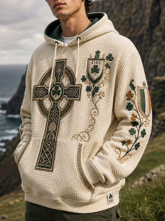 Men's Irish Patriotic CommemorationOversized Drop-Shoulder Hoodie with Pockets