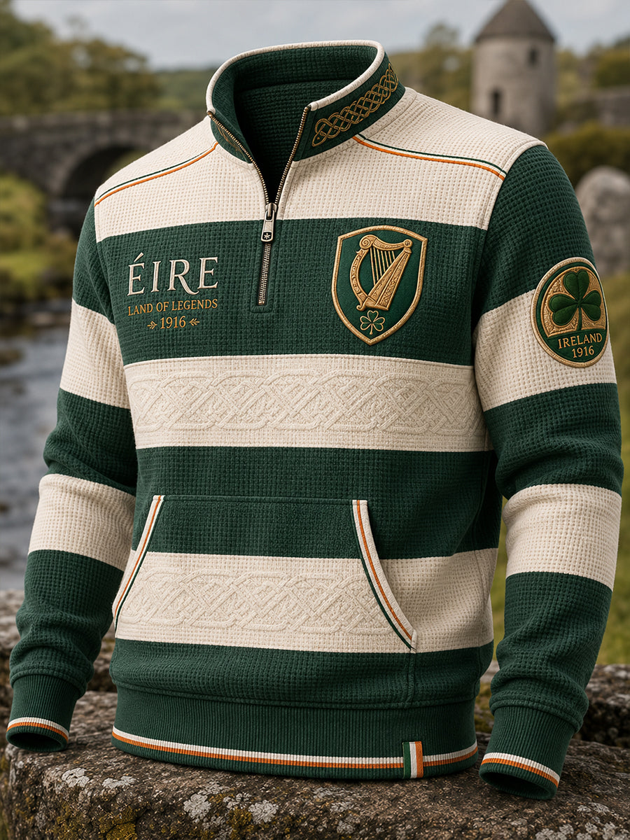Men's Irish Patriotic Commemoration Waffle Long Sleeve T-Shirt