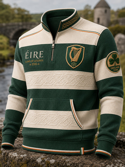 Men's Irish Patriotic Commemoration Waffle Long Sleeve T-Shirt
