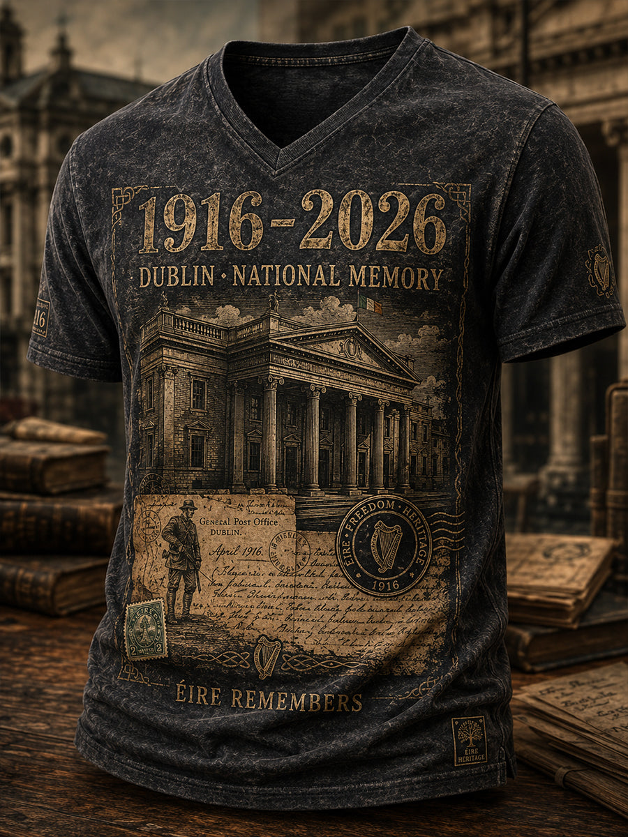 Men's Irish Patriotic Commemoration  V-neck T-shirt