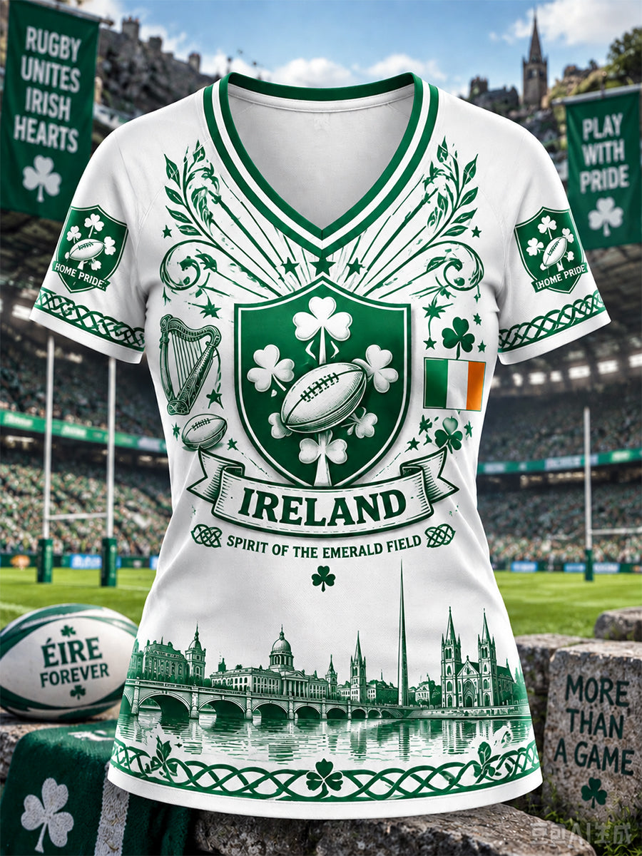 Women’s Ireland Rugby V-Neck Short-Sleeve T-Shirt