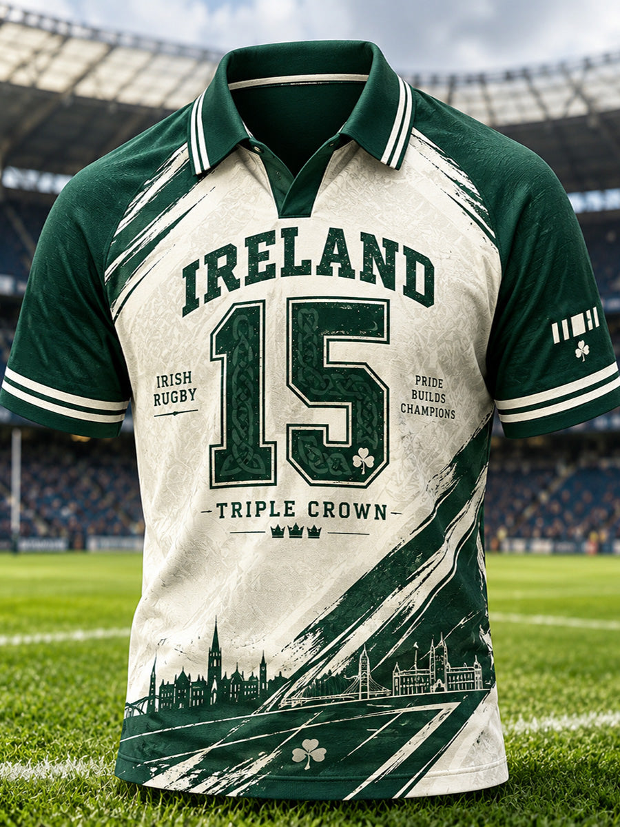 Men's Irish Rugby-Themed Printed T-shirt