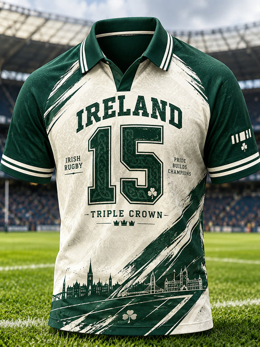 Men's Irish Rugby-Themed Printed T-shirt